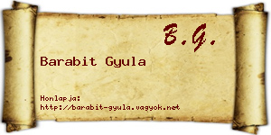 Barabit Gyula névjegykártya