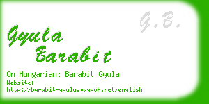 gyula barabit business card